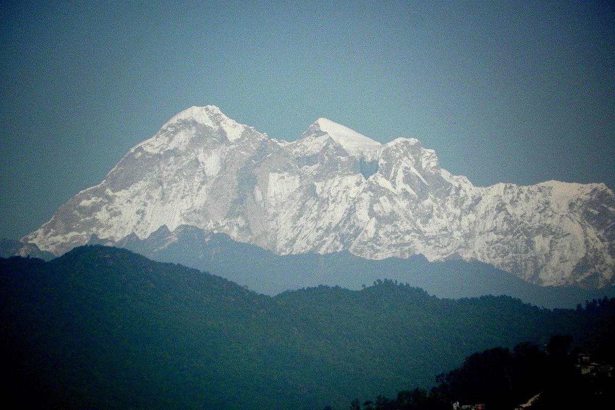 Kathmandu 06 03 Mountain View To Northwest From Kathmandu Airport With Gauri Shankar Close Up 